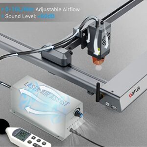 ORTUR Laser Master 3 10W Output Power Laser Engraver, 0.05 * 0.1mm Compressed Spot Laser Cutter add App Offline Control and Laser Air Assist Pump with 16/min Airflow