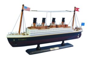 hampton nautical rms titanic cruise ship, 14″ , white