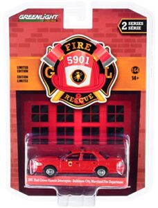 2001 crown victoria interceptor red baltimore city fire department (maryland) fire & rescue series 2 1/64 diecast model car by greenlight 67020 e