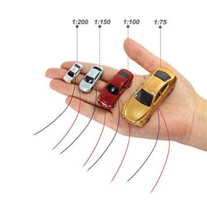 EC100 12PCS 1:87 HO Scale Model Lighted Car with 12V LED Head and Rear Lights Layout