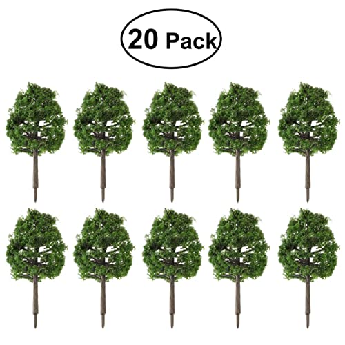 Wakauto Plastic Model Trees Scenery Model, 20pcs Simulation Trees Durable Imitation 9CM Architectural Landscape Tree Model Scenery for Garden Pot Office