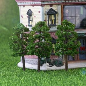 Wakauto Plastic Model Trees Scenery Model, 20pcs Simulation Trees Durable Imitation 9CM Architectural Landscape Tree Model Scenery for Garden Pot Office