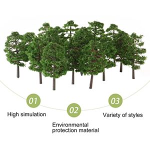 Wakauto Plastic Model Trees Scenery Model, 20pcs Simulation Trees Durable Imitation 9CM Architectural Landscape Tree Model Scenery for Garden Pot Office