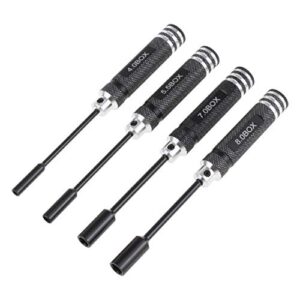 ShareGoo 4PCS Hex Nut Key Socket,RC Repair Tools 4.0 5.5 7.0 8.0mm Spanner Box,Flat Head Screwdrivers Screw Drivers Wrench for RC Hobby Car Truck Truggy Boat Airplane