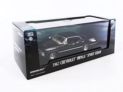 1967 Chevy Impala Sport Sedan Tuxedo Black 1/43 Diecast Model Car by Greenlight 86443