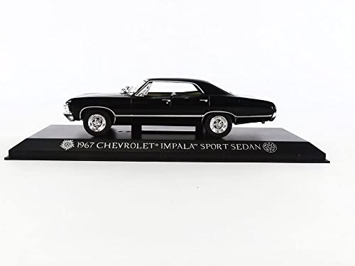 1967 Chevy Impala Sport Sedan Tuxedo Black 1/43 Diecast Model Car by Greenlight 86443