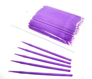 nsi 100 1.5mm fine touch up micro brush applicator for detail painting, cleaning, gluing – auto, marine, crafts, model making, cosmetics – purple