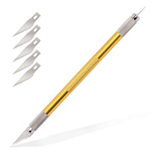 foshio pin pen vinyl weeding tool 2 in 1 art knife pen, sharp craft weeding knife air release pin pen cutter for self adhesive vinyl paper cutting diy handmade crafting