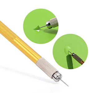 FOSHIO Pin Pen Vinyl Weeding Tool 2 in 1 Art Knife Pen, Sharp Craft Weeding Knife Air Release Pin Pen Cutter for Self Adhesive Vinyl Paper Cutting DIY Handmade Crafting