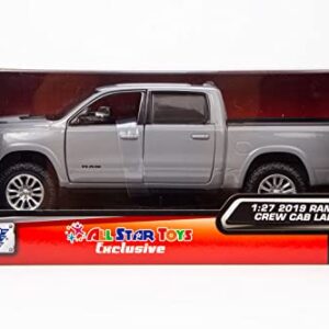 All Star Toys Exclusive 2019 Dodge RAM 1500 Laramie Crew Cab Pickup Truck Ceramic Gray 1:24 Series Diecast Model Car by Motormax 79357 Grey