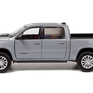 All Star Toys Exclusive 2019 Dodge RAM 1500 Laramie Crew Cab Pickup Truck Ceramic Gray 1:24 Series Diecast Model Car by Motormax 79357 Grey