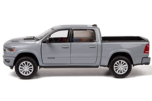 All Star Toys Exclusive 2019 Dodge RAM 1500 Laramie Crew Cab Pickup Truck Ceramic Gray 1:24 Series Diecast Model Car by Motormax 79357 Grey