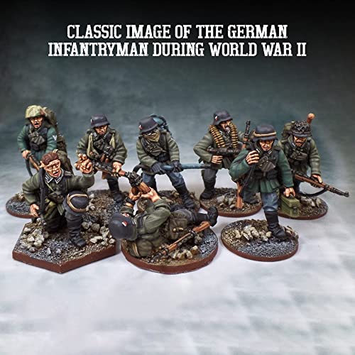 Wargames Delivered Bolt Action Miniatures - Blitzkrieg German Infantry Set, World War Two Miniatures, 28mm Scale Army Men for Miniature Wargaming by Warlord Games