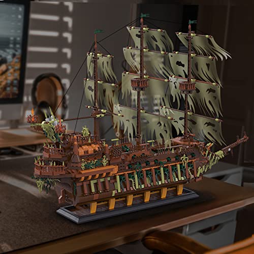 JMBricklayer Pirate Ship Model Building Blocks Kits - Mysterious MOC Model Ship Set, Creative Sailboat Building Sets, Ideal Gifts for Teens Age 14+ Adults who Like Challenging Blocks (3653 Pieces)