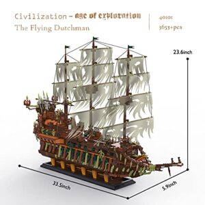 JMBricklayer Pirate Ship Model Building Blocks Kits - Mysterious MOC Model Ship Set, Creative Sailboat Building Sets, Ideal Gifts for Teens Age 14+ Adults who Like Challenging Blocks (3653 Pieces)