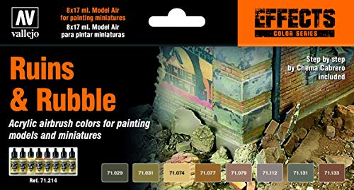 Acrylicos Vallejo Ruins & Rubble Paint Set