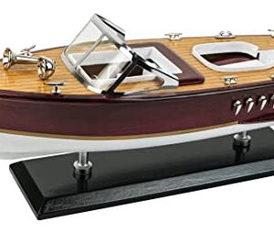 SAILINGSTORY Wooden Model Boat Riva Aquarama Speedboat 1/20 Scale Replica Runabout Boat Model Decoration