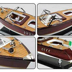 SAILINGSTORY Wooden Model Boat Riva Aquarama Speedboat 1/20 Scale Replica Runabout Boat Model Decoration