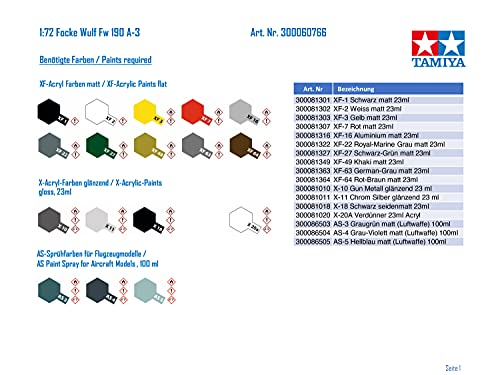 Tamiya Models Focke Wolf 190 A-3 Model Kit