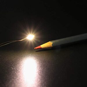 Evemodel 30pcs Pre-soldered Micro Litz Wire Warm White 0603 SMD LED Light 7.8'' Wire Resin Cover Waterproof CD0603WM