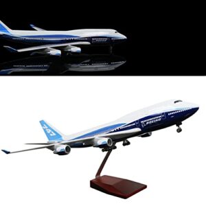 24-hours 18” 1:130 model jet airplane b747 model plane aircraft model diecast airplane for adults with led light(touch or sound control) for decoration or gift