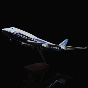 24-Hours 18” 1:130 Model Jet Airplane B747 Model Plane Aircraft Model Diecast Airplane for Adults with LED Light(Touch or Sound Control) for Decoration or Gift