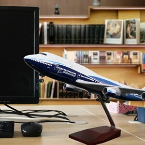 24-Hours 18” 1:130 Model Jet Airplane B747 Model Plane Aircraft Model Diecast Airplane for Adults with LED Light(Touch or Sound Control) for Decoration or Gift