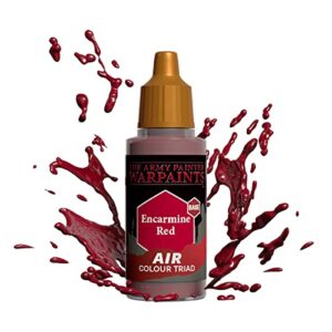 the army painter warpaints air – non-toxic water based airbrush paint – acrylic paint and primer for tabletop roleplaying, boardgames, and wargames miniature model painting (encarmine red)