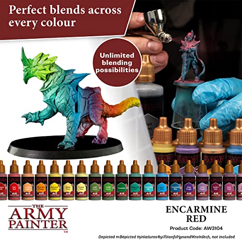 The Army Painter Warpaints Air - Non-Toxic Water Based Airbrush Paint – Acrylic Paint and Primer for Tabletop Roleplaying, Boardgames, and Wargames Miniature Model Painting (Encarmine Red)