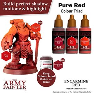 The Army Painter Warpaints Air - Non-Toxic Water Based Airbrush Paint – Acrylic Paint and Primer for Tabletop Roleplaying, Boardgames, and Wargames Miniature Model Painting (Encarmine Red)