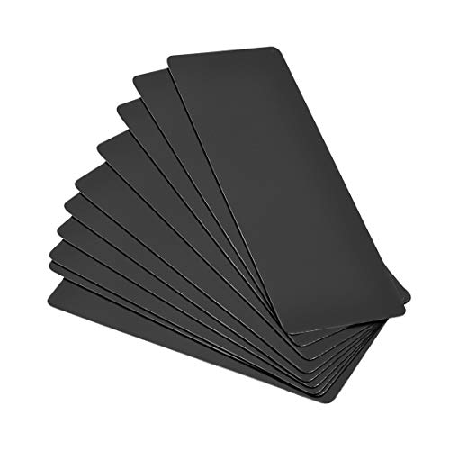 uxcell Blank Metal Card 80x22x0.3mm Painted Aluminum Plate for DIY Laser Printing Engraving Black 10 Pcs