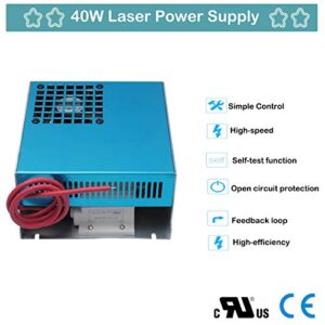 40W CO2 Laser Power Supply for CO2 Laser Engraver Cutter MYJG, 110/220VAC CO2 Laser Engraving Cutting Machine Power Supply