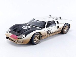 1966 ford gt-40 mk ii #98 white with black hood after race (dirty version) 1/18 diecast model car by shelby collectibles sc432