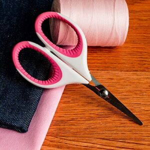 SINGER 07190 4-Inch Craft Scissors with Pink and White Comfort Grip