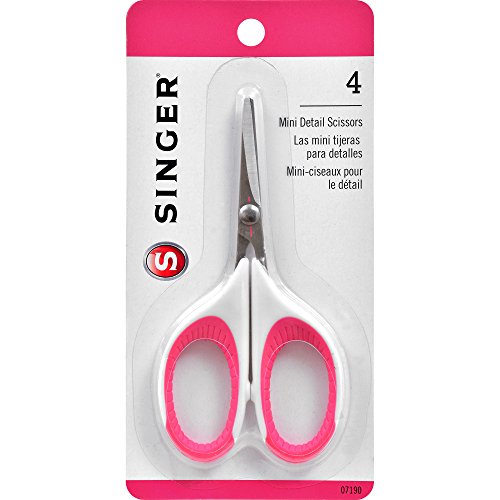 SINGER 07190 4-Inch Craft Scissors with Pink and White Comfort Grip