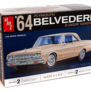 AMT - 1964 Plymouth Belvedere (w/Straight 6 Engine) 2T, 1:25 (AMT1188M), White