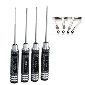 vokola drone tool kit -4pcs rc hex driver set –1.5mm allen wrench 2mm 2.5mm 3mm aluminum handle steel hexagon screwdriver for traxxas rc car truck fpv helicopter