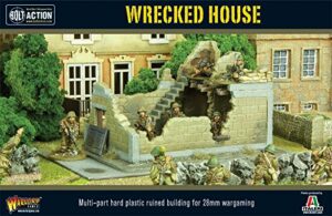 warlord bolt action wrecked house 1:56 wwii military table top wargaming diorama plastic model kit wg-ter-46