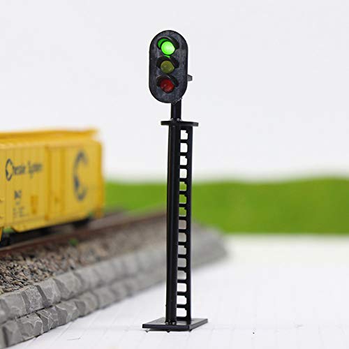 JTD04 5pcs Model Railway 3-Light Block Signals G/Y/R HO Scale 6.8cm 12V Led New