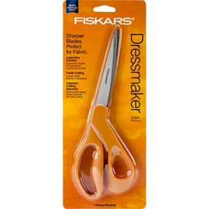 fiskars bent scissors right handed 9″ plastic orange
