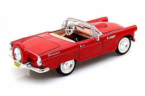 1956 Ford Thunderbird Convertible, Red - Motormax 73215 - 1/24 scale Diecast Model Toy Car