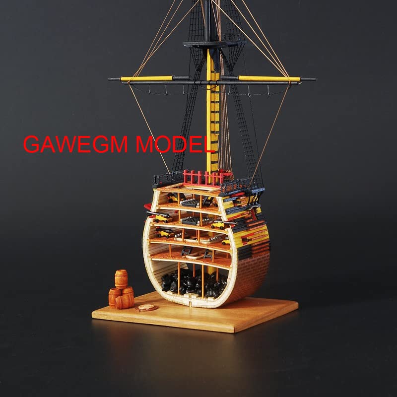 GAWEGM Wooden Ship Model - Scale 1/200 HMS Victory Boat Model Section Kits with Brass Upgrade Accessories