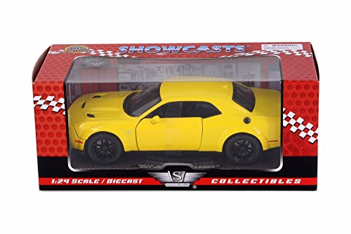 Motor Max 2018 Dodge Challenger SRT Hellcat Widebody, Bright Yellow 79350YL - 1/24 Scale Diecast Model Toy Car