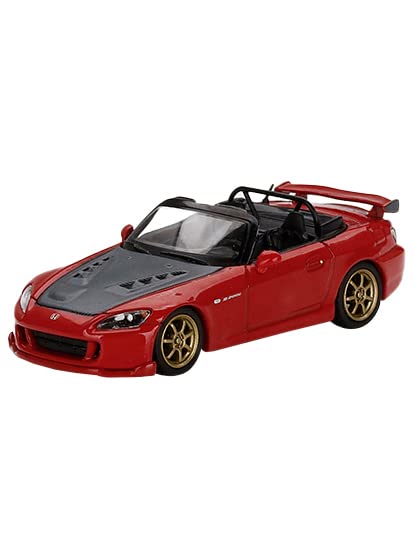 Truescale Miniatures S2000 (AP2) Mugen Convertible New Formula Red w/Carbon Hood Ltd Ed to 3600 Pieces Worldwide 1/64 Diecast Model Car by True Scale Miniatures MGT00367