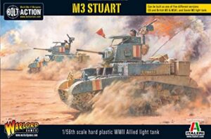 bolt action m3 stuart allied light tank 1:56 wwii military wargaming plastic model kit