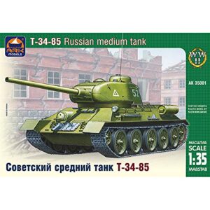 aevvv t-34-85 soviet wwii medium tank russian model kits scale 1:35 assembly instructions in russian language