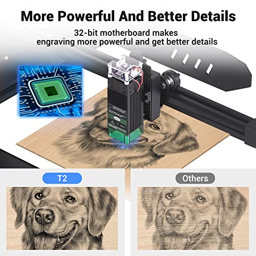 20W Portable Laser Cutter Engraver Machine, Mini Laser Engraving Cutting Machine IKLESTAR T2, 5W Optical Power DIY Laser Engraver for Wood Metal, 0.01mm Accuracy, 7.9'' x 7.9'' Woring Area