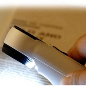 Handheld 40x High Power Hand Held Magnifier Magnifying Glass with 2-LED Light (White with Black)