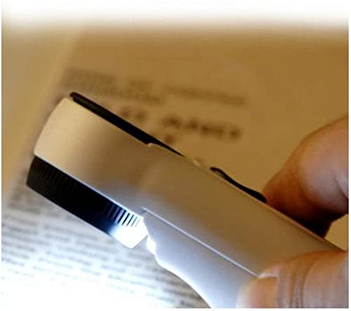 Handheld 40x High Power Hand Held Magnifier Magnifying Glass with 2-LED Light (White with Black)