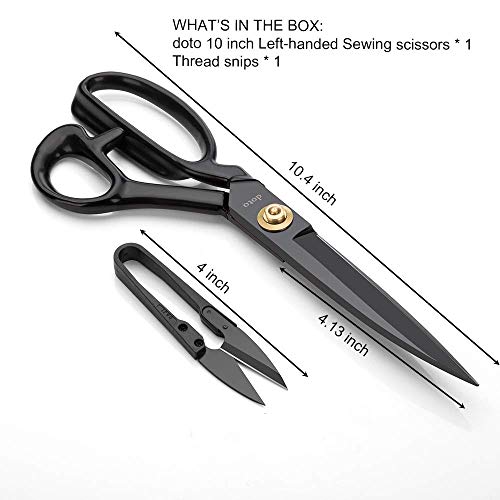 Left-Handed Dressmaking Scissors by doto - Dressmaker Shears for Lefty - Tailor's Scissors for Cutting Fabric, Leather DT-004-L-A4